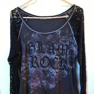 NWOT Lace Sleeve Tee